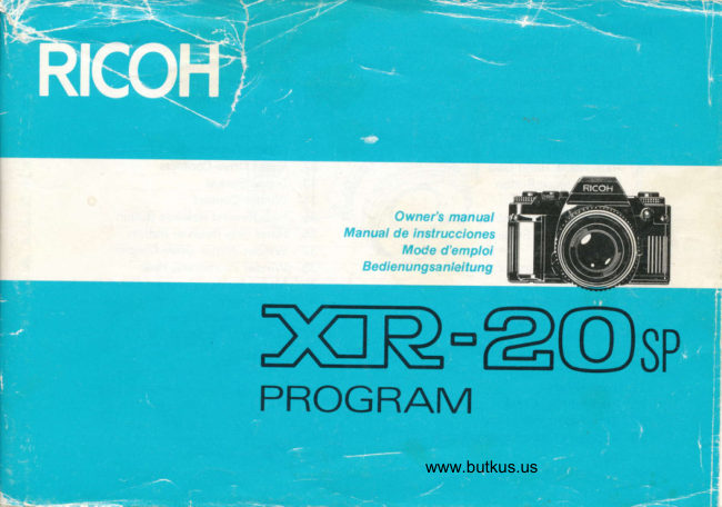 Ricoh XR-20sp manual cover