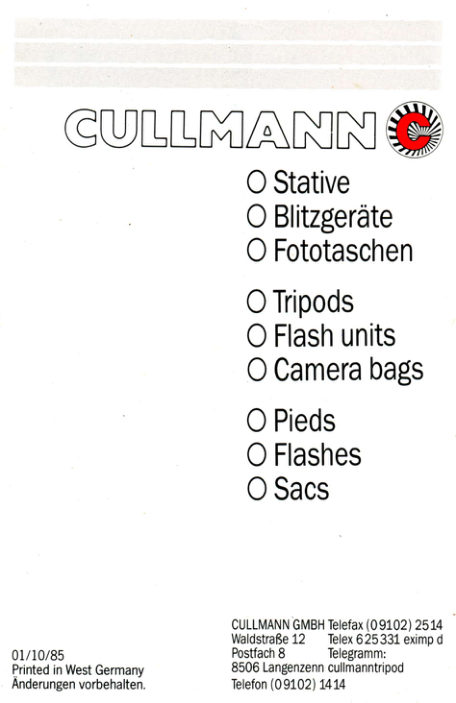 Cullmann C18 manual cover