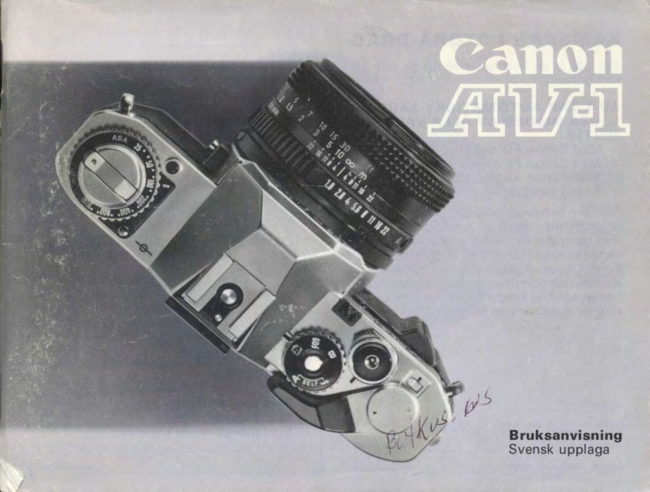 Canon AV-1 Gebruiksaanwijzing manual cover