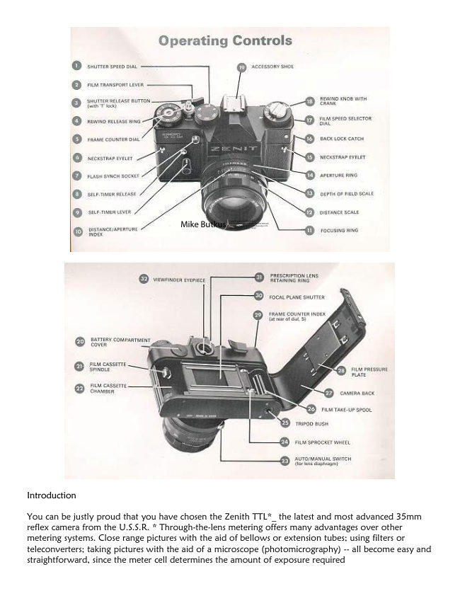 Zenith TTL manual cover