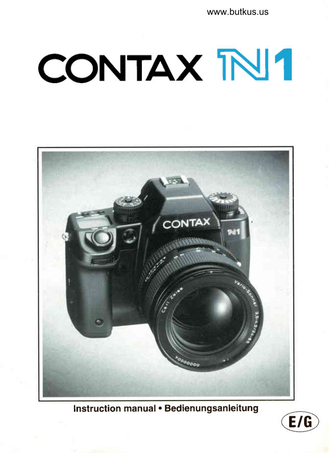 Contax N1 manual cover