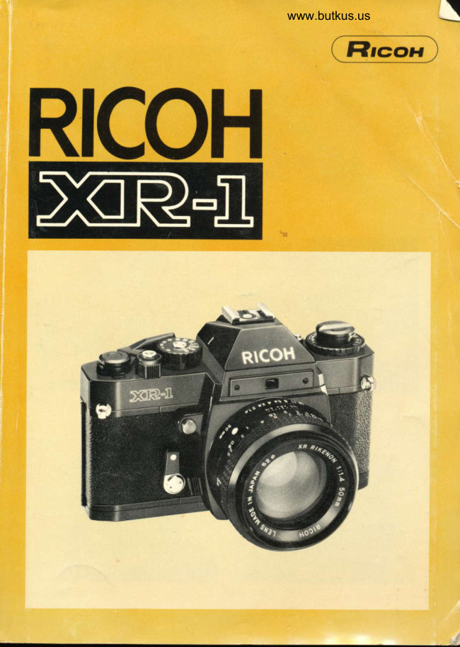 Ricoh Xr 1 Gr Sp manual cover