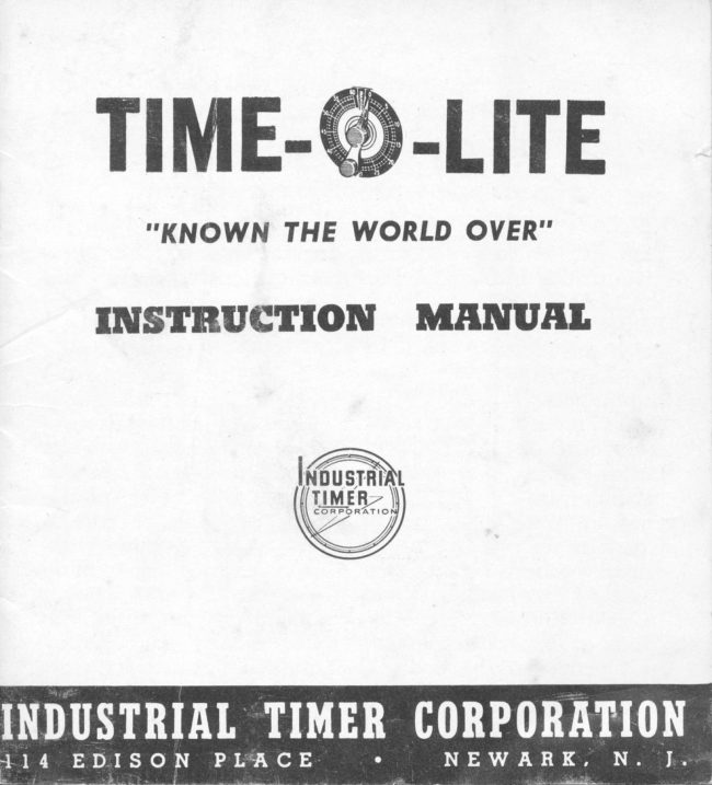 Time-O-Lite manual cover