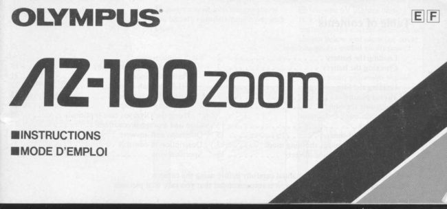 Olympus AZ-100 Zoom manual cover