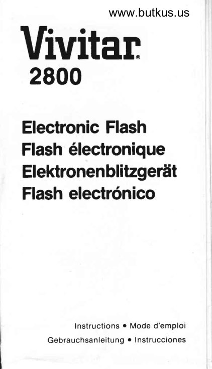 Vivitar 2800 manual cover