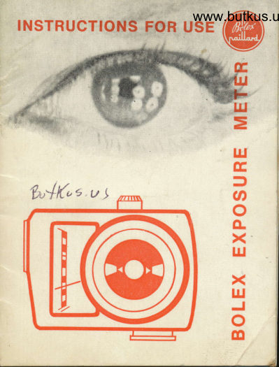 Bolex Exposure Meter manual cover