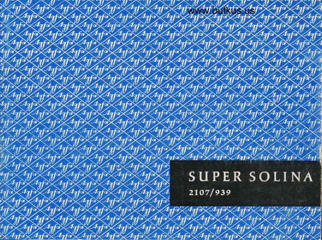 Agfa Super Solina manual cover