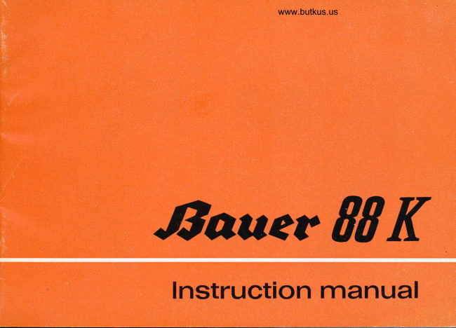 Bauer 88K 8mm movie manual cover