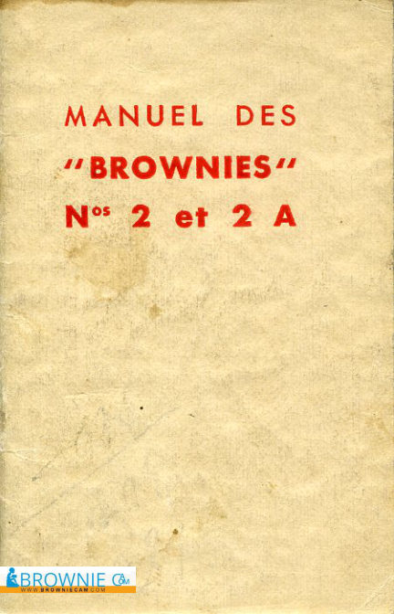 Kodak Manuel Des Brownie No. 2 et 2A manual cover