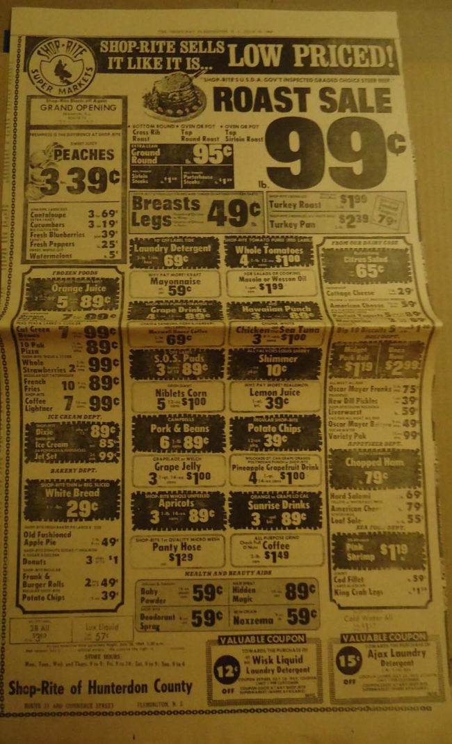 Flemington Shop Rite 1969 Ad manual cover