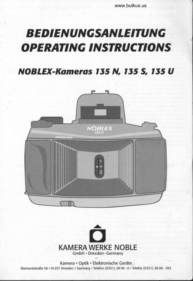 Noblex 135n, 135s, 135u manual cover