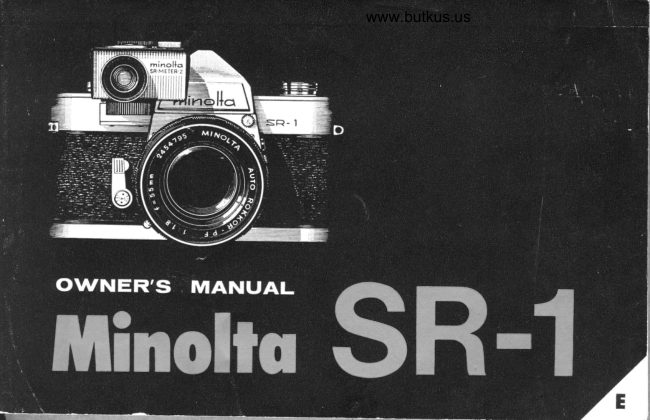 Minolta SR-1 manual cover