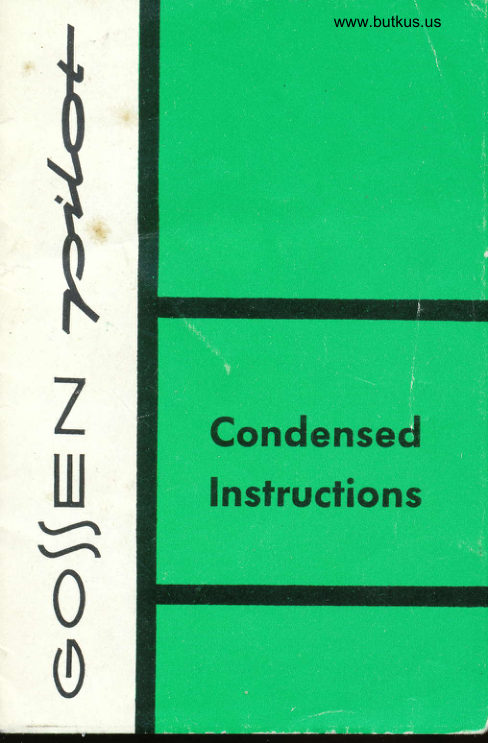 GOSSEN PILOT CONDENSED manual cover