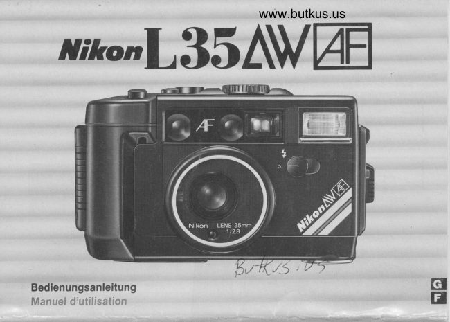 Nikon L35 AW / AF manual cover