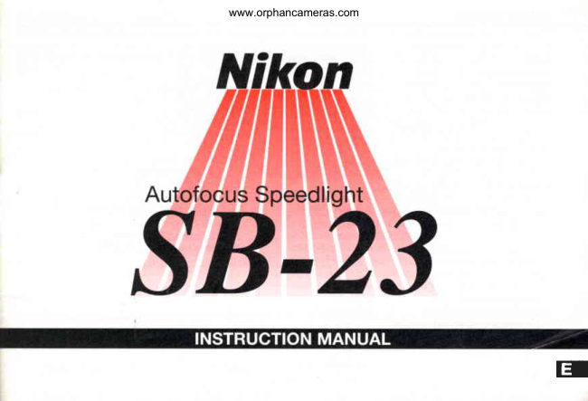 Nikon Speedlight SB-23 manual cover