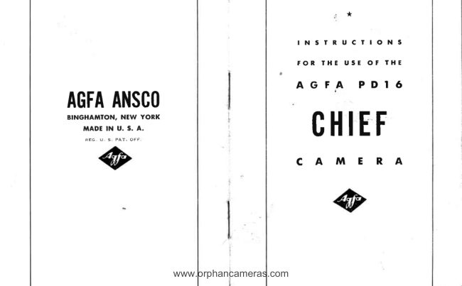 Agfa PB20 Chief manual cover