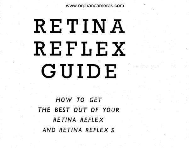 Kodak Retina Reflex manual cover