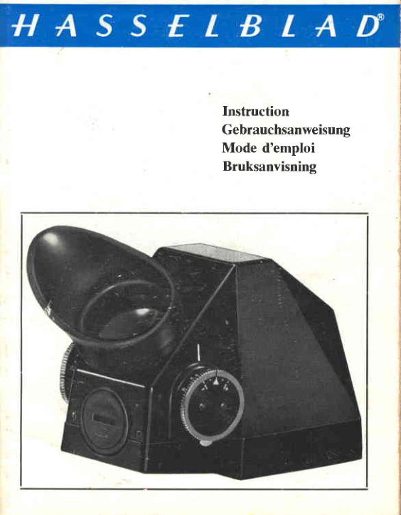 Hasselblad Meter Prism Finder manual cover