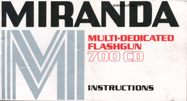 Miranda 700CD manual cover
