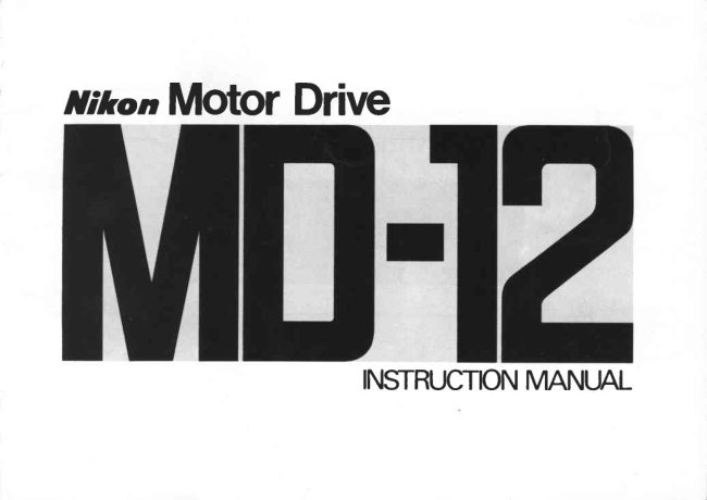 Nikon MD-12 manual cover