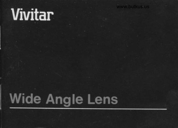 Vivitar Wide Angle Lenses manual cover