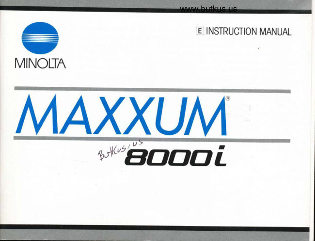 Minolta Maxxum 8000 manual cover
