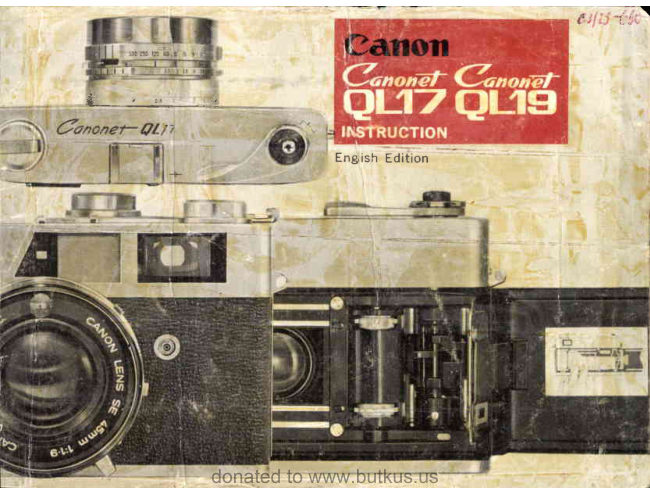 Canon Canonet QL 17 manual cover