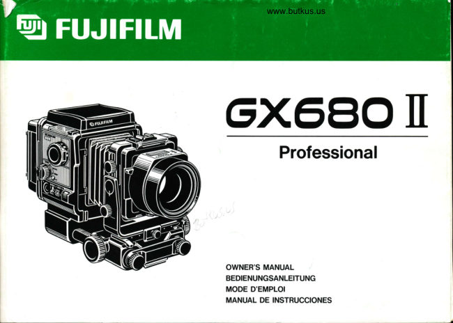 Fujifilm GX680 II manual cover