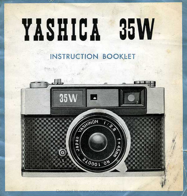 Yashica 35W manual cover
