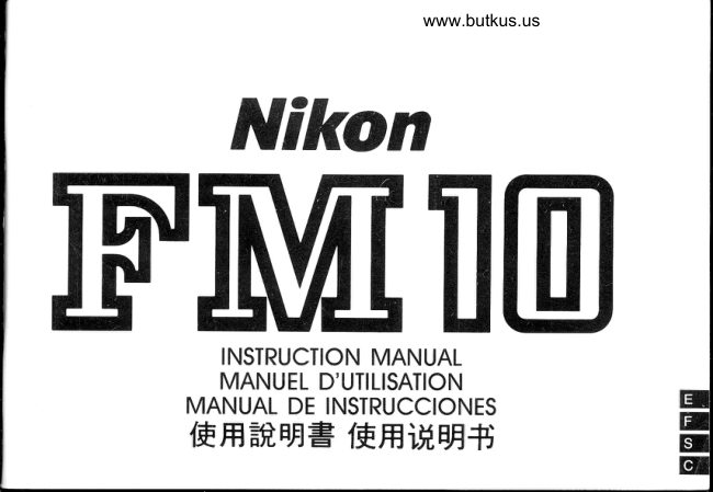 Nikon FM10 de instruccions, Nikon FM10 D'utilisation manual cover
