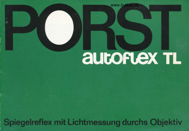 Porst Autoreflex TL manual cover