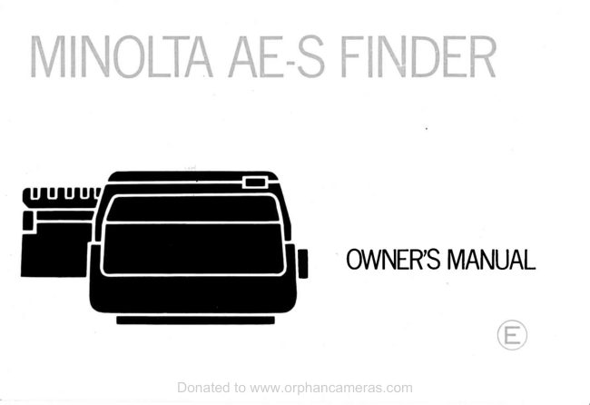 Minolta AE-S finder for the X-1/XK/XM manual cover
