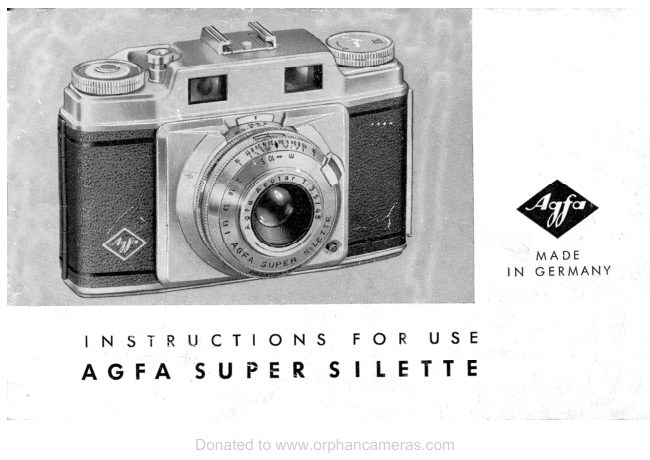 Agfa Super silette manual cover