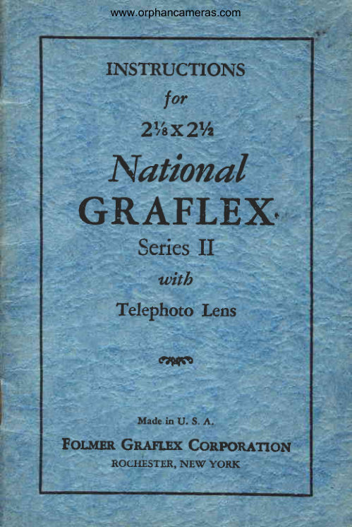 National Graflex Series II w/telephoto lens manual cover