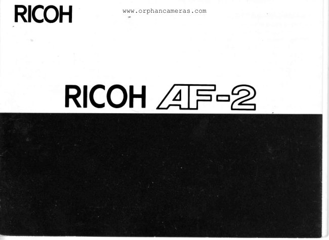 Ricoh AF-2 manual cover