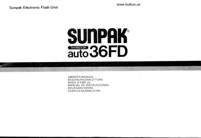 Sunpak Auto 36FD manual cover