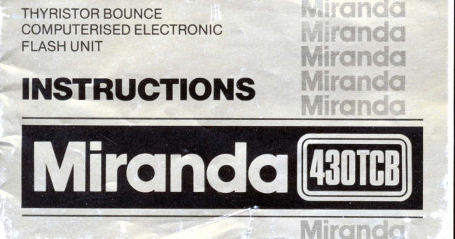 Miranda 430TCB manual cover