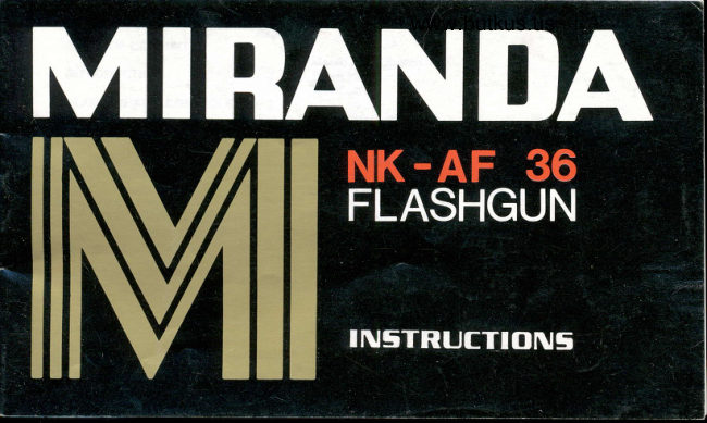 Miranda NK-AF 36 Flash manual cover