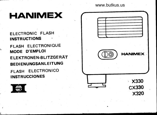 Hanimex X330 / CX330 / X320 manual cover