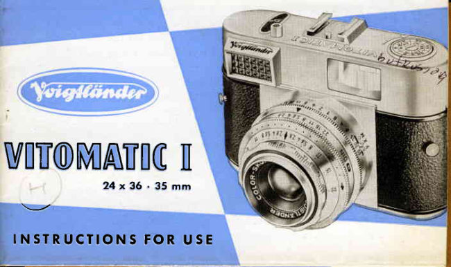 Voigtlander Vitomatic I manual cover