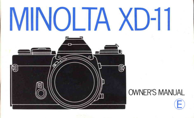 Minolta XD-11 manual cover