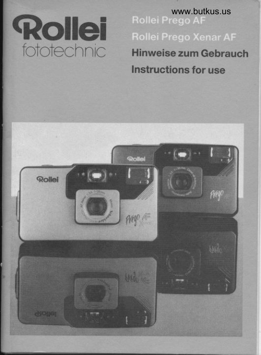 Rollei Prego AF Rollei Prego Xenar AF manual cover