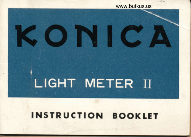 Konica Light Meter II manual cover