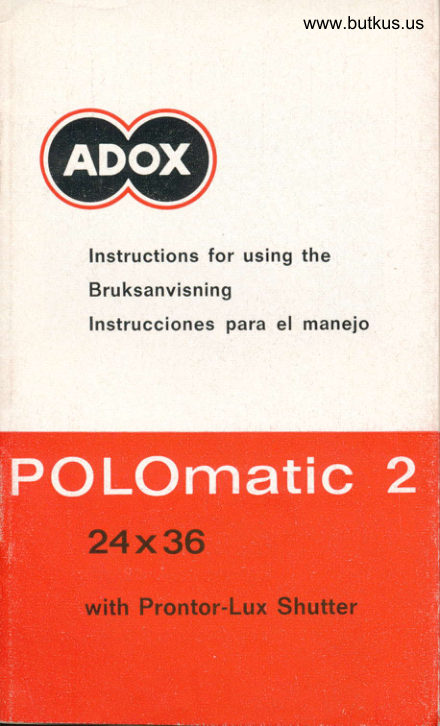 ADOX POLOmatic 2 manual cover