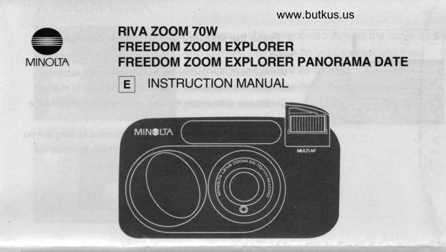 Minolta Riva Zoom 70WMinolta Freedom Zoom Explorer manual cover
