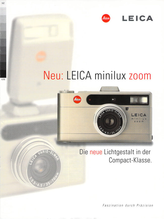 Leica Minilux Zoom booklet manual cover