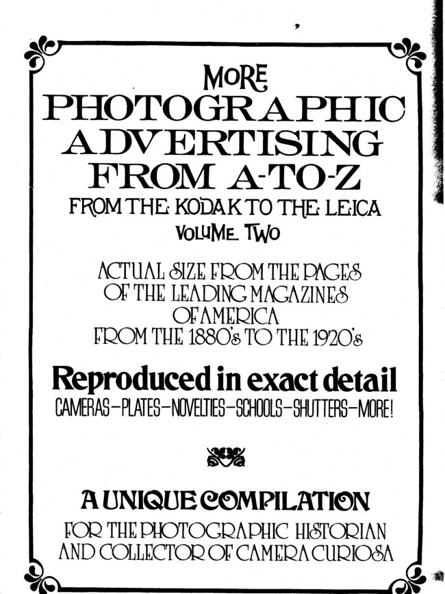 Photographic advertisements — pages 231–252 manual cover