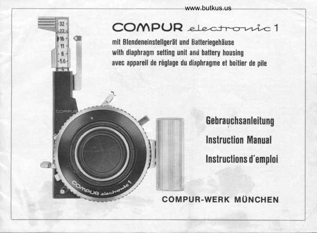 COMPUR Electronic 1 manual cover