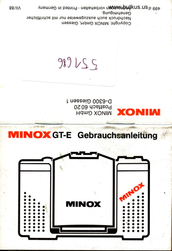Minox GE-E manual cover