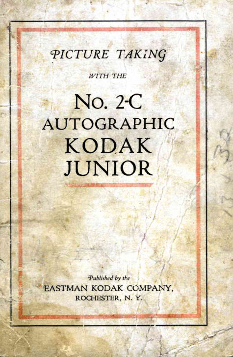 Kodak Autographic Junior No. 2-C manual cover